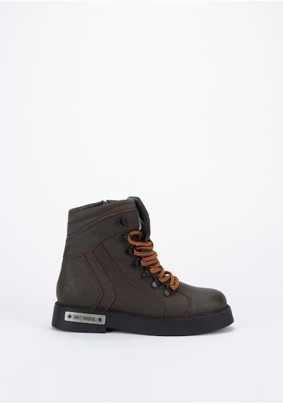 Harley Davidson 026g100011 Melfi Brown Baskılı Deri Kadın Bot Kahverengi