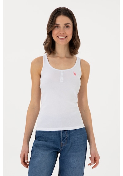 U.S. Polo Assn. Kadın Beyaz Kolsuz Bisiklet Yaka Basic Tişört 50300895-VR013 U.S. Polo Assn. Kadın Beyaz Kolsuz Bisiklet Yaka Basic Tişört 50300895-VR013