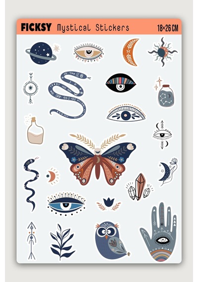 Mistik Sticker Seti - 22 Adet Etiket Çıkartma Diğer