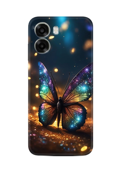 Oppo A6x Uyumlu Kılıf Boutique Baskılı Resimli Rengarenk Kelebek Pcode -097