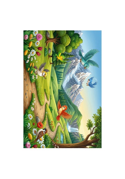 Kartela Halı Huzurlu Orman Kaymaz Taban Çocuk Oyun Halısı - 120 x 180 CM