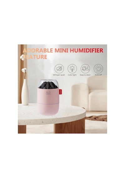 Oda Hava Nemlendirici Humudifier 280ml Led Işıklı Buhar Makinesi Ev Ofis Araç İçin Uygun