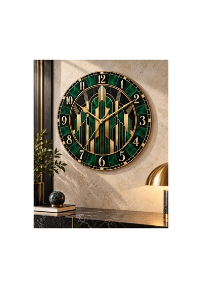45 Cm Ahşap Art Deco Dekoratif Duvar Saati Uv Baskı Sessiz Akar Mekanizma Hediyelik Saat 1031 Çok Renkli