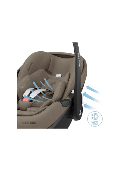 Maxi-Cosi Pebble Slidetech Tam Yatabilen 0-13 kg Ana Kucağı ve Oto Koltuğu Twillic Truffle