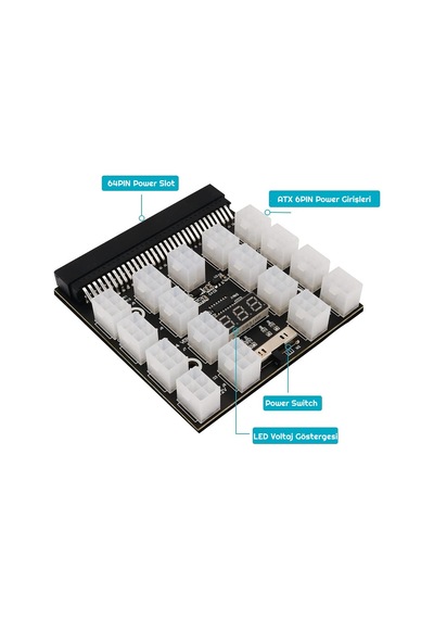 17 PIN ATX 6 PIN Breakout Board Adaptörü Güç Kaynağı  Led Kesme
