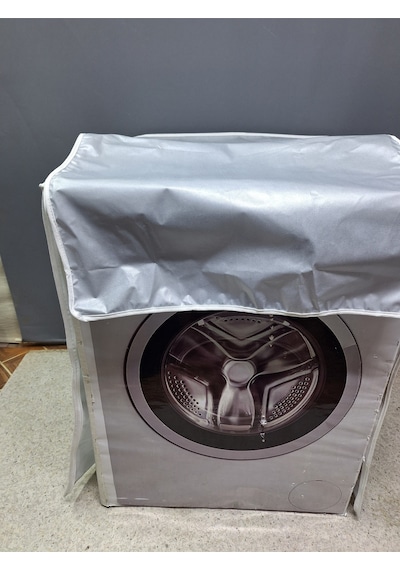 Gri Kumaş Dokulu Pvc Çamaşır & Kurutma Makinesi Örtüsü Su Geçirmez, Dayanıklı
