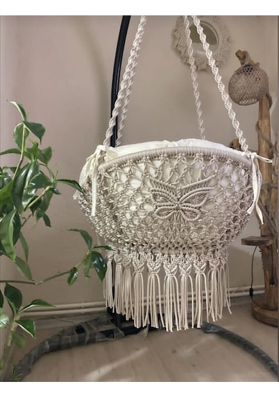 Woodshut Tek Kişilik Makrome Salıncak Mis38005 Naturel