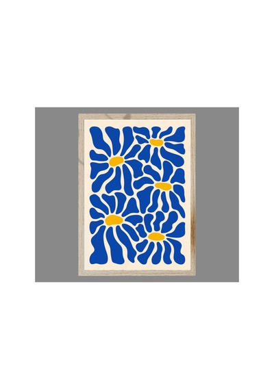 Doğal Ahşap Çerçeveli Tek Parça Dekoratif Tablo Çok Renkli - 842064321 Çok Renkli