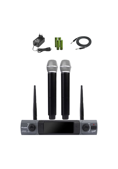 Westa Wm-202h Çift El Mikrofonlu Telsiz Mikrofon Seti Kablosuz - 8697314964243
