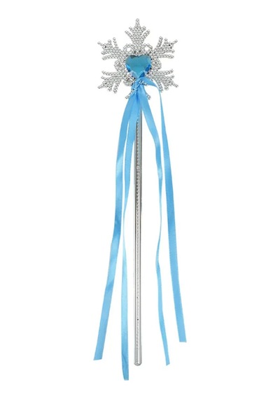 Kar Taneli Mavi Kalp Taşlı Saten Kurdeleli Karlar Ülkesi Elsa Asası Sopası 34cm " 45368067