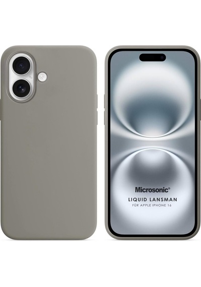 Microsonic Apple iPhone Uyumlu 17 Kılıf Liquid Lansman Silikon Gri -