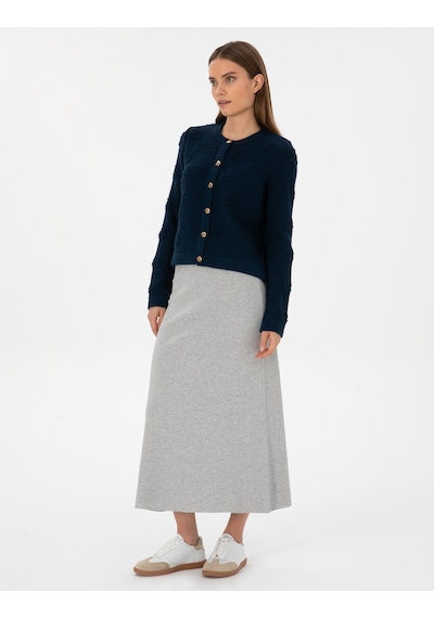 Pierre Cardin Kadın Gri Melanj Etek Triko 50311060-vr086 Gri Melanj