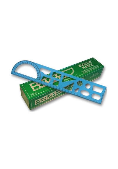 Yıldızlar 006 Geometrik Şablon Cetvel 30 CM Mavi