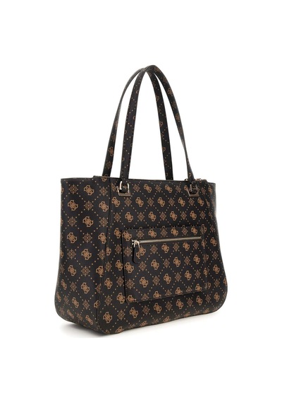 Guess Kadın Monogram Desenli Çok Bölmeli Tote Çanta - Kahverengi Kahverengi