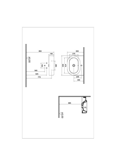 VitrA Liquid 60 CM Beyaz Armatür Deliksiz Lavabo 316B403-0016