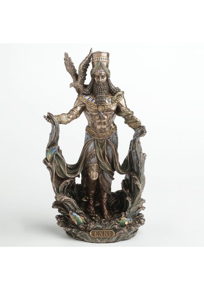 Dekoratif Enki Biblo Wise Veronese Poliresin Mezopotamya Tanrısı Figürü 23,5 Cm .