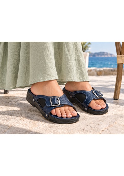 Siyo Comfort Suni Deri Anatomik Taban Halluks Valgus Topuk Dikeni Terliği Lacivert Renk Tş002 Siyo Comfort Suni Deri Anatomik Taban Halluks Valgus Topuk Dikeni Terliği Lacivert Renk Tş002