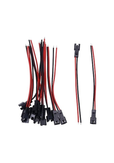 2 Pin Sm Jst Kablo 10Cm Erkek - Dişi 1 Takım 2 Li Kablo Söketi 25 Adet