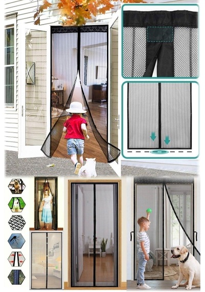 Beyaz Pratik Manyetik Mıknatıslı Kapı Sinekliği Tülü 90 X 210 Cm 90 X 210 Mıknatıslı Tül Tül