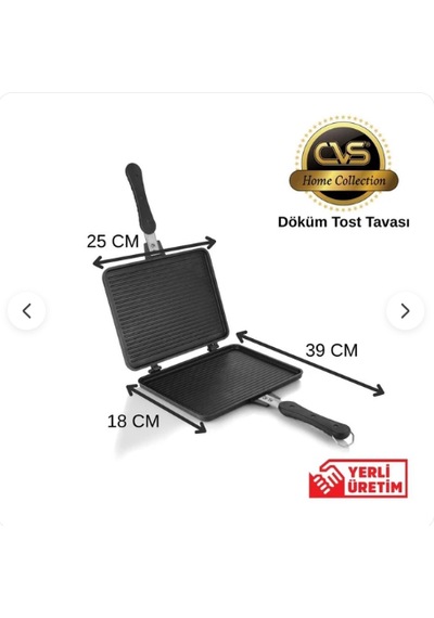 Döküm Tost Tavası Siyah