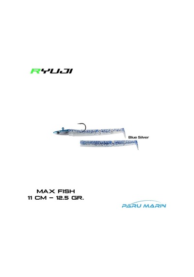 Ryuji Max Fish 11cm 12.5gr. Silikon Yem Blue Silver