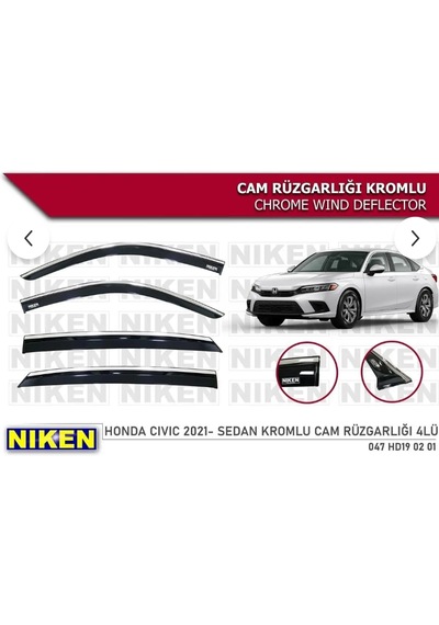 Foxus Niken Honda Civic Kromlu Cam Rüzgarlığı 2022 Sonrası