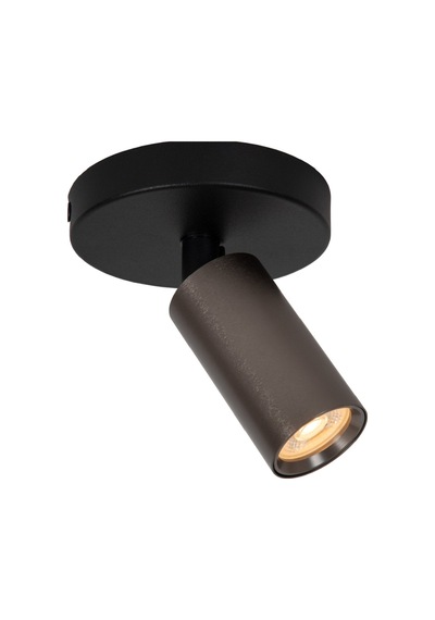 Gu10 Tekli Led Spot Siyah Kahverengi Metal Gövde Hareketli Başlıklı Duvar Tavan Aplik Siyah
