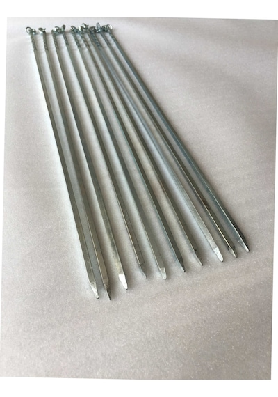 Kare Tavuk Şişi 60Cm -10 Adet-Patlıcan Sebze Şişi Kanat Şişi
