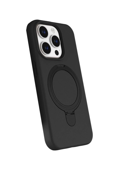 Apple iPhone Uyumlu  15 Pro Max Uyumlu Regal Magsafe Standlı Kapak - Siyah