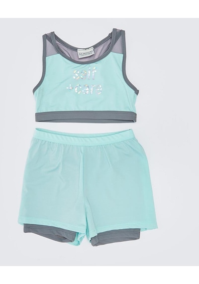 Deep Beach Şort Ve Taytlı Kız Çocuk Bikini Takım 001