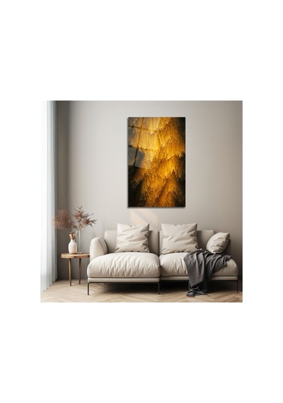 Altın Işık Efektli Soyut Tasarım Modern Cam Tablo Modern Soyut Dekoratif Duvar Tablosu, Salon, Ofis Ve Çalışma Alanı Dekoru,