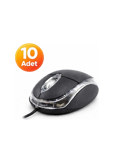 10 Adet - Koodmax Usb Optik Mouse 800 Dpı - Kablolu Maus - Işıklı W0015-n6-10adet