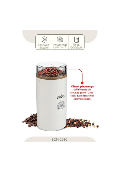 Scm-2980 Kahve Ve Baharat Öğütücü, Kahve Öğütücü, Baharat Öğütücü Çok Renkli