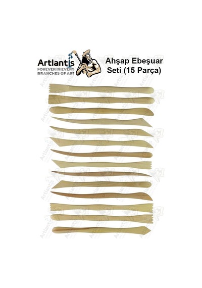 Ebeşuar Seti 15 Li 20 Cm 1 Paket Ahşap Modelaj Modelleme Aletleri Seramik Kil Ve Heykel Modelaj Kalemi