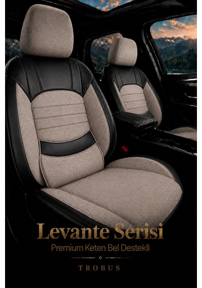 Fiat Tipo 1990-2000 Uyumlu Levante Serisi Bej Siyah Oto Koltuk Kılıfı
