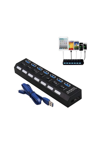 Lexroo A5258 7 Portlu Usb 3.0 Hub Anahtarlı Çoklayıcı Çoğaltıcı Switch