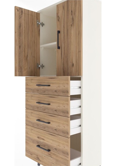 Arges Dolap 2 Raflı 4 Çekmeceli 2 Kapaklı 60x30x163 Aytaşı-çam Aytaşı