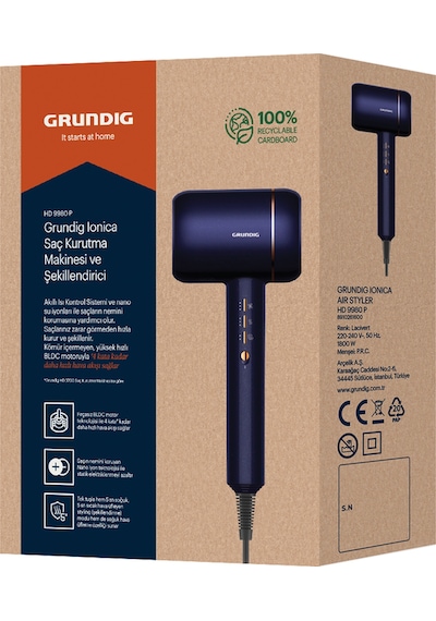Grundig HD 9980 Ionica Air Styler 1800 W Saç Kurutma Makinesi