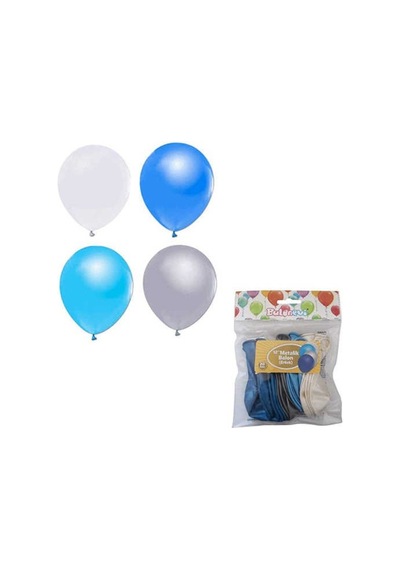 Metalik Karışık Balon Seti 20 Adet Turkuaz