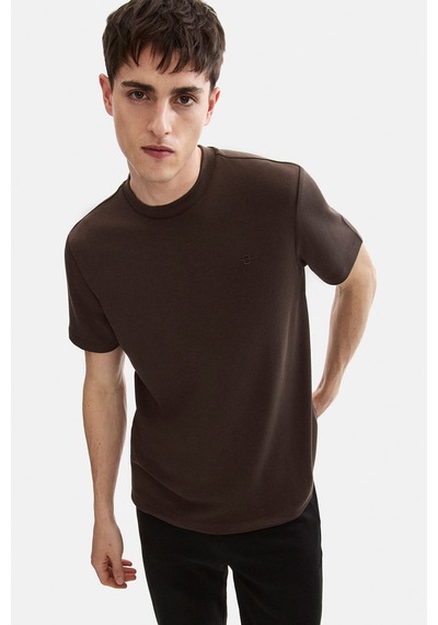 Backandbond Kahve Regular Fit Basic Bisiklet Yaka Tişört