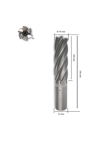 Mte 36 Mm Uzun Parmak Freze Hss-co5 Dın 844/b-n