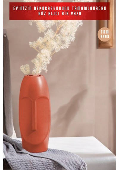 Siyah Dekoratif Vazo Obje Ev Dekorasyon Masa Üstü Dekor Vazo Model 50 Terracotta Terracotta