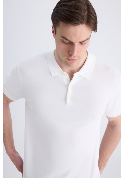 D's Damat Ds Damat Slim Fit Beyaz Düz Örgü Yazlık Rayon Triko T-shirt 4hf069421001m 801