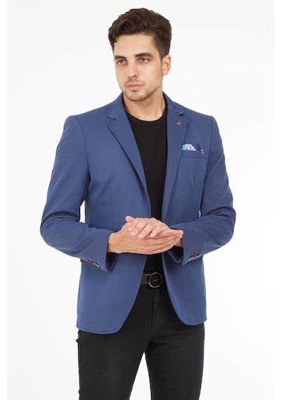 Sposo 5109 Dar Kalıp Yarım Astarlı Mavi Erkek Blazer Ceket Mavi