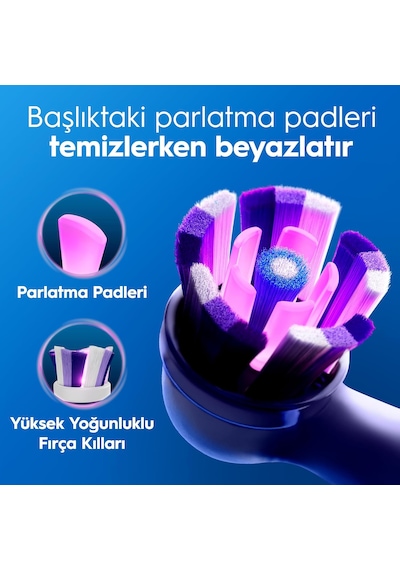 İo3 Beyaz Şarjlı/elektrikli Diş Fırçası, 1 Fırça Başlığı, Uzun Ömürlü Pil