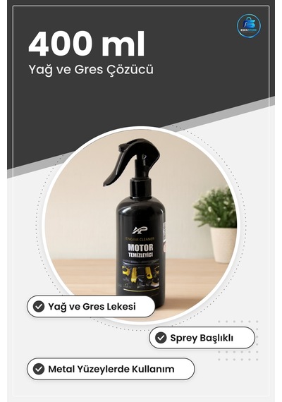 Oto Motor Temizleyici Sprey 400 Ml Yağ Kir Gres Zift Lekesi Çözüc