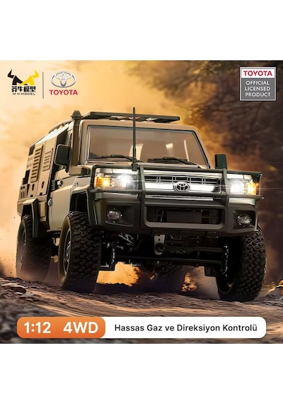 Mn Model Mn82s 1/12 Supertourer Toyota Land Cruiser Lc79 4wd Rc Model Uzaktan Kumandalı Araba Crawler Offroad Truck Rtr Lisanslı Siyah+dahili Işık Seti