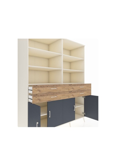 Kronos Gardrop 8 Raflı 4 Çekmeceli 4 Kapaklı 176x59x221 Aytaşı-antrasit/çam Antrasit/çam Kronos Gardrop 8 Raflı 4 Çekmeceli 4 Kapaklı 176x59x221 Aytaşı-antrasit/çam Antrasit/çam