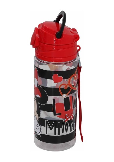Minnie Mouse 500 Ml - Çocuk Suluk, Matara, Pipetli Suluk, Askılı Suluk Mini Fare Suluk
