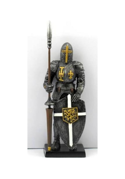 Wise Mitoloji & Tarih-MIZRAKLI KALKANLI ORTAÇAĞ SAVAŞÇI-13*4*3 CM